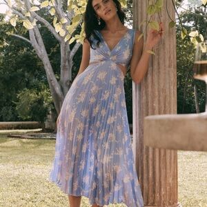 Abercrombie & Fitch Giselle Pleated Cutout Maxi Dress Size XXLT